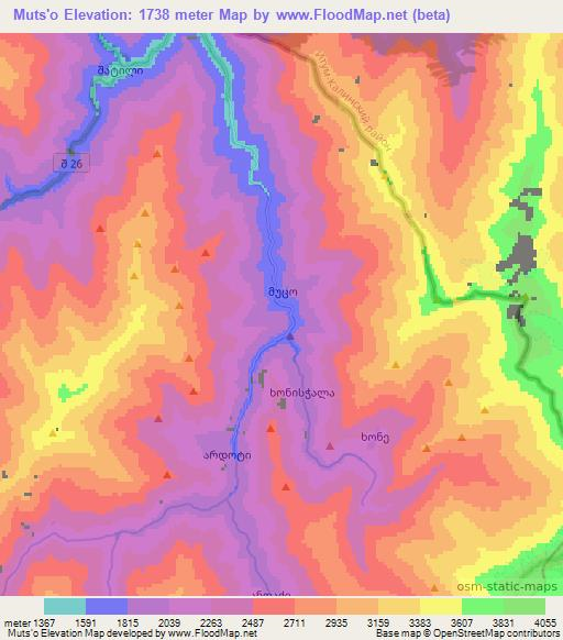 Muts'o,Georgia Elevation Map