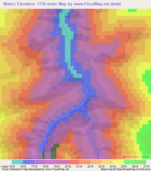 Muts'o,Georgia Elevation Map