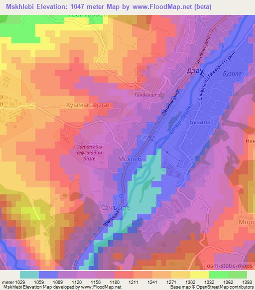 Mskhlebi,Georgia Elevation Map