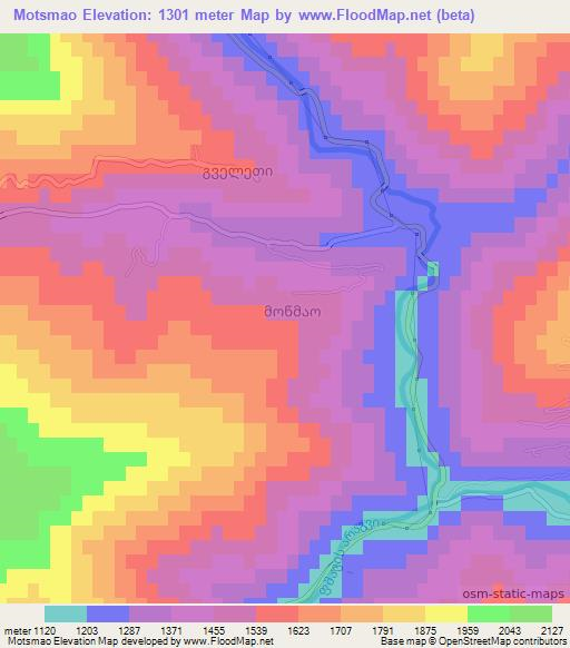 Motsmao,Georgia Elevation Map