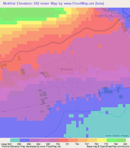 Mokhisi,Georgia Elevation Map