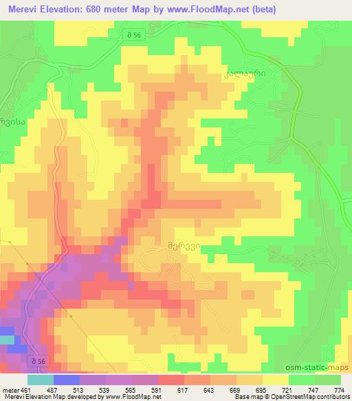 Merevi,Georgia Elevation Map