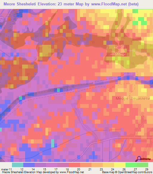 Meore Shesheleti,Georgia Elevation Map
