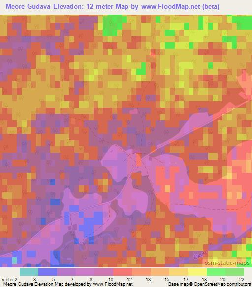 Meore Gudava,Georgia Elevation Map