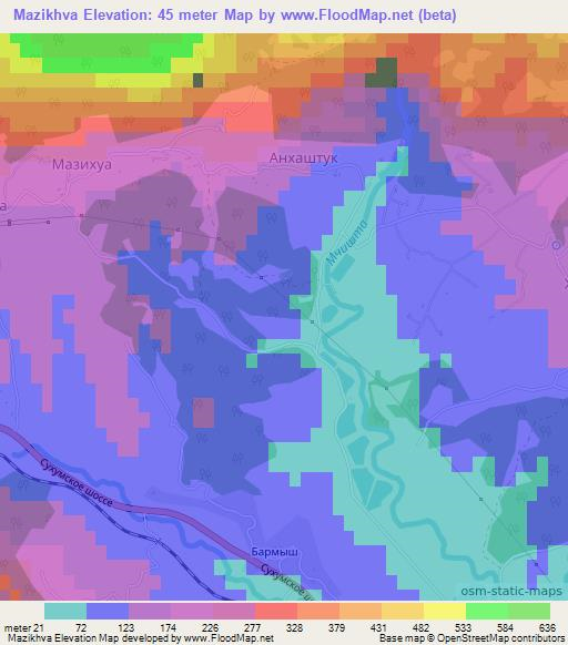 Mazikhva,Georgia Elevation Map