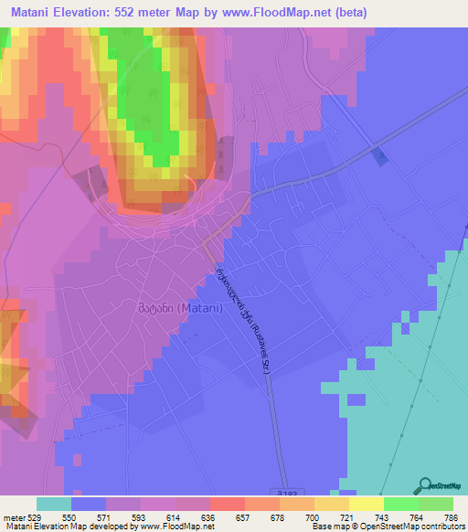 Matani,Georgia Elevation Map