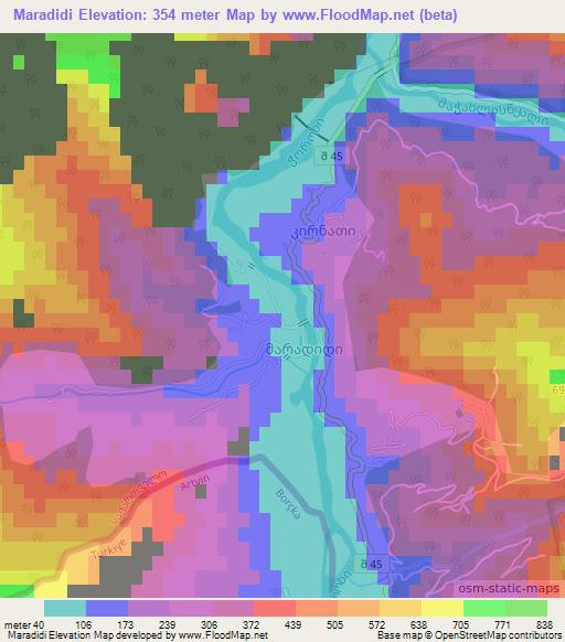 Maradidi,Georgia Elevation Map