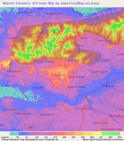 Mamat'i,Georgia Elevation Map