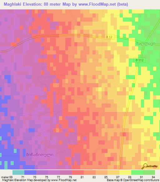 Maghlaki,Georgia Elevation Map