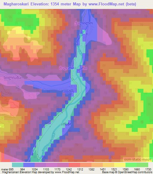Magharoskari,Georgia Elevation Map
