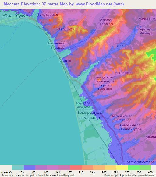 Machara,Georgia Elevation Map