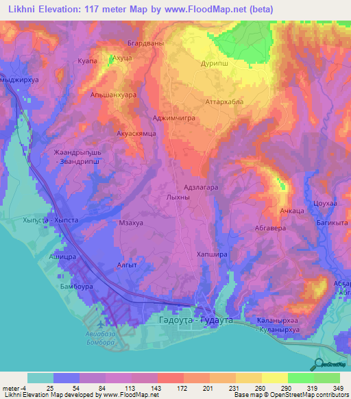 Likhni,Georgia Elevation Map