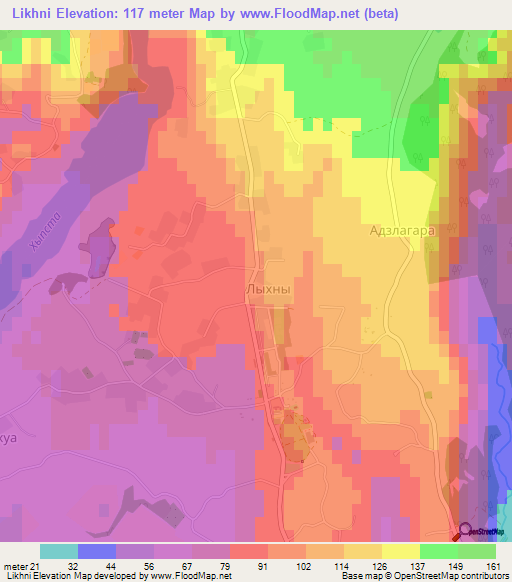 Likhni,Georgia Elevation Map
