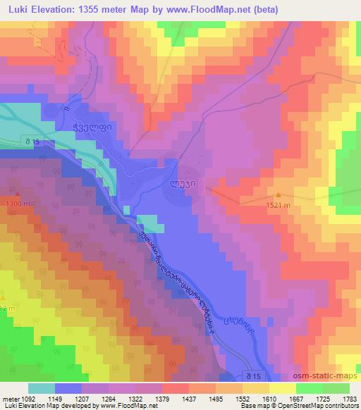Luki,Georgia Elevation Map