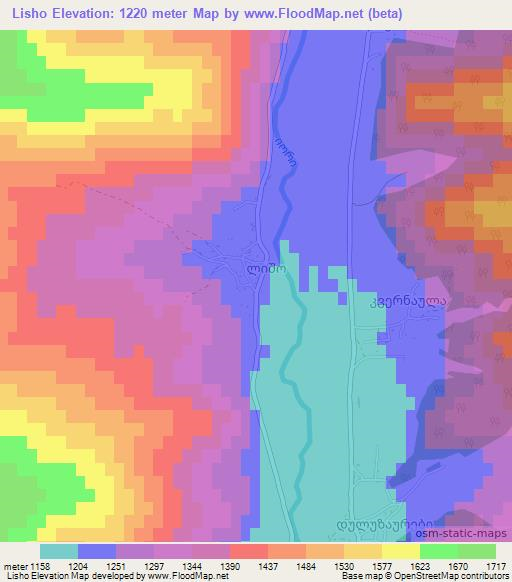 Lisho,Georgia Elevation Map