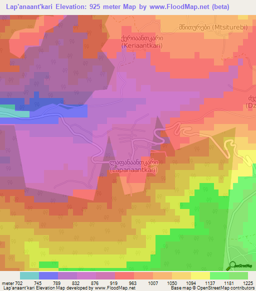 Lap'anaant'kari,Georgia Elevation Map