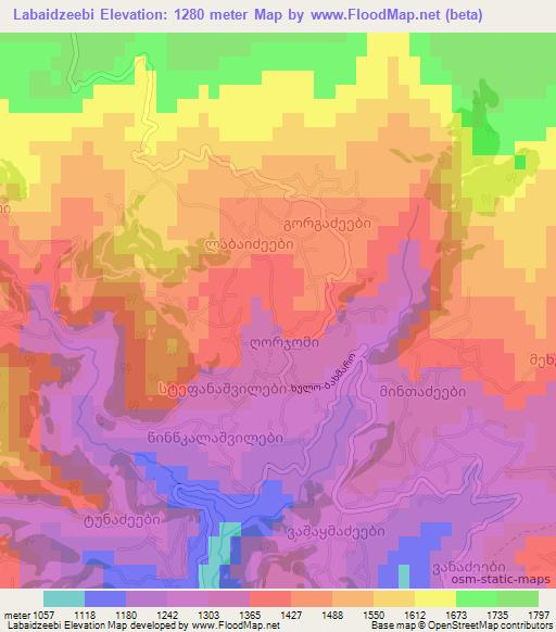 Labaidzeebi,Georgia Elevation Map