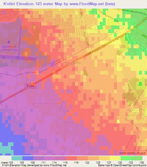 K'vitiri,Georgia Elevation Map