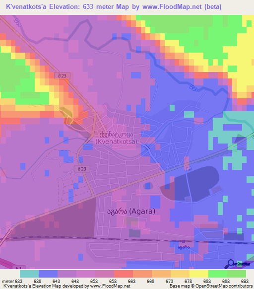 K'venatkots'a,Georgia Elevation Map