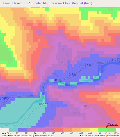 Tsesi,Georgia Elevation Map