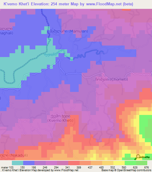 K'vemo Khet'i,Georgia Elevation Map