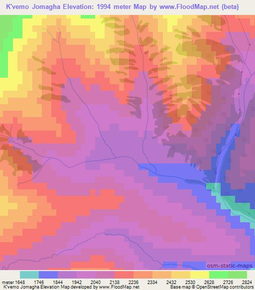 K'vemo Jomagha,Georgia Elevation Map