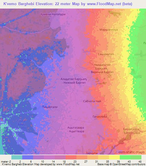 K'vemo Barghebi,Georgia Elevation Map