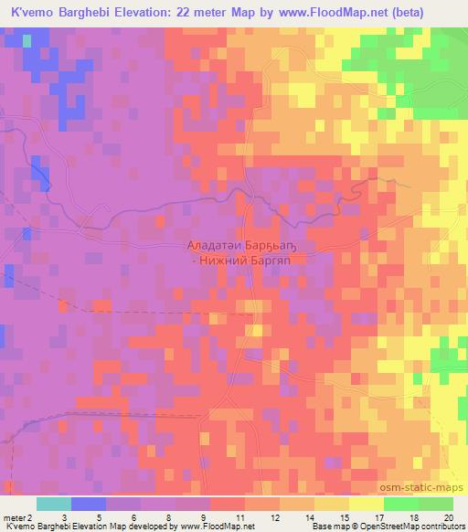 K'vemo Barghebi,Georgia Elevation Map