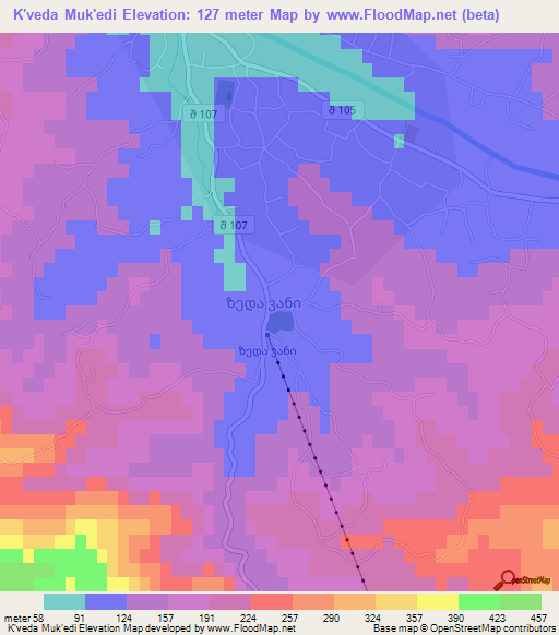 K'veda Muk'edi,Georgia Elevation Map