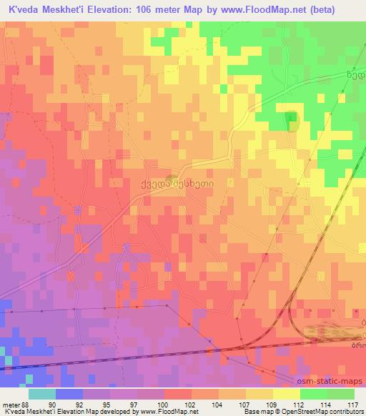 K'veda Meskhet'i,Georgia Elevation Map