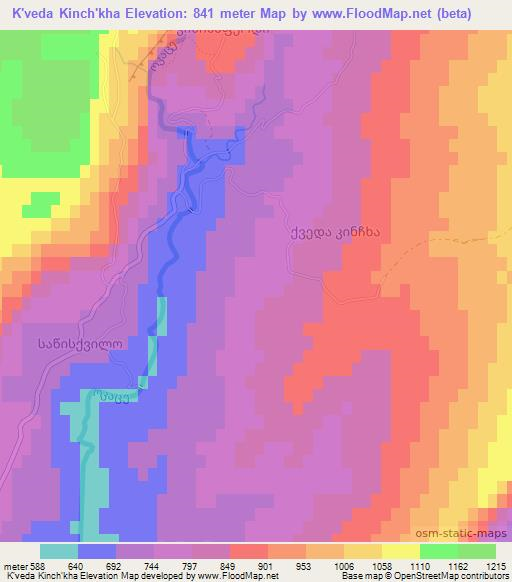 K'veda Kinch'kha,Georgia Elevation Map