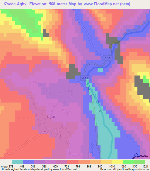 K'veda Aghvi,Georgia Elevation Map