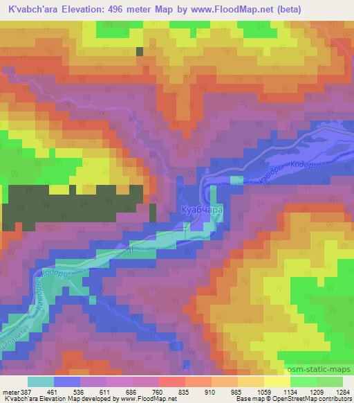 K'vabch'ara,Georgia Elevation Map