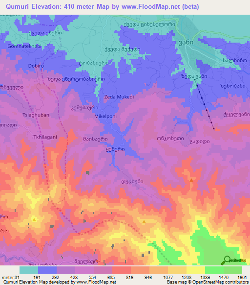 Qumuri,Georgia Elevation Map