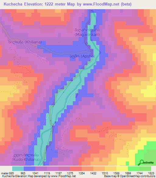 Kuchecha,Georgia Elevation Map