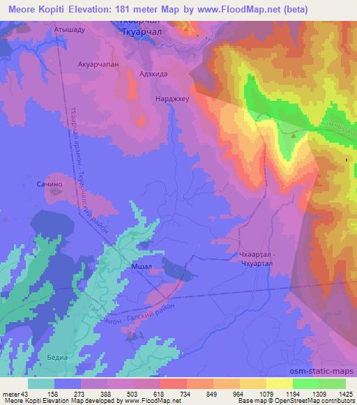 Meore Kopiti,Georgia Elevation Map