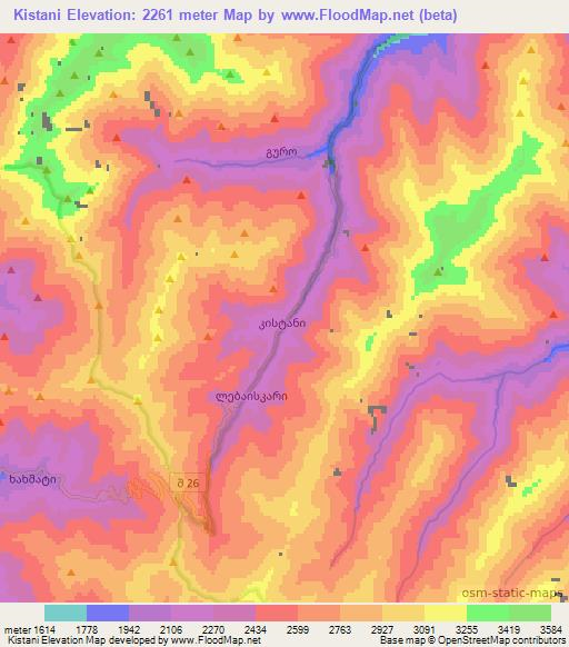 Kistani,Georgia Elevation Map