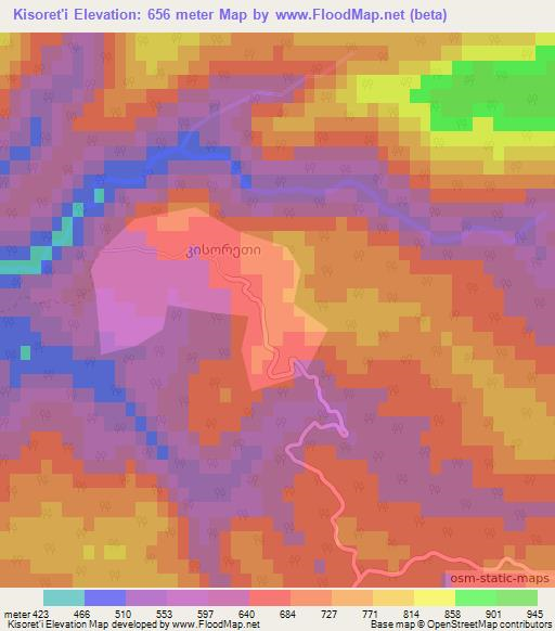 Kisoret'i,Georgia Elevation Map