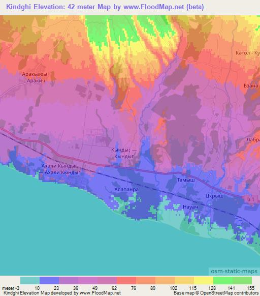 Kindghi,Georgia Elevation Map
