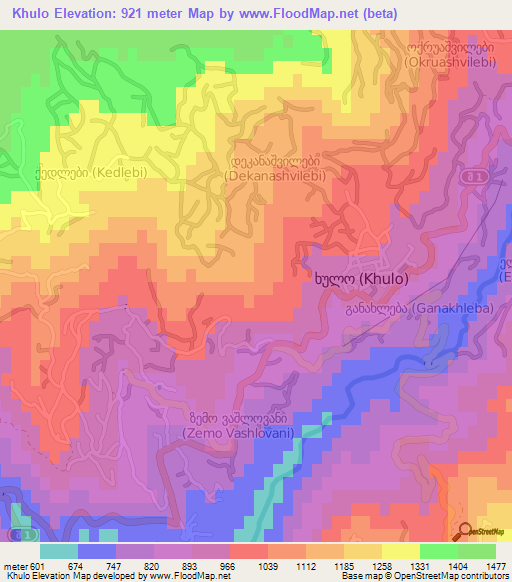 Khulo,Georgia Elevation Map