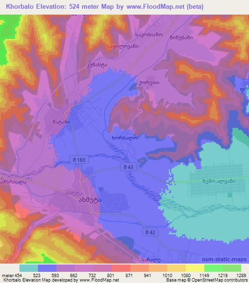 Khorbalo,Georgia Elevation Map