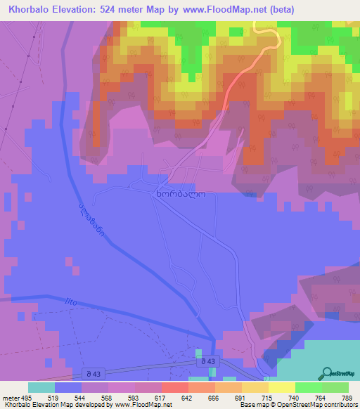 Khorbalo,Georgia Elevation Map