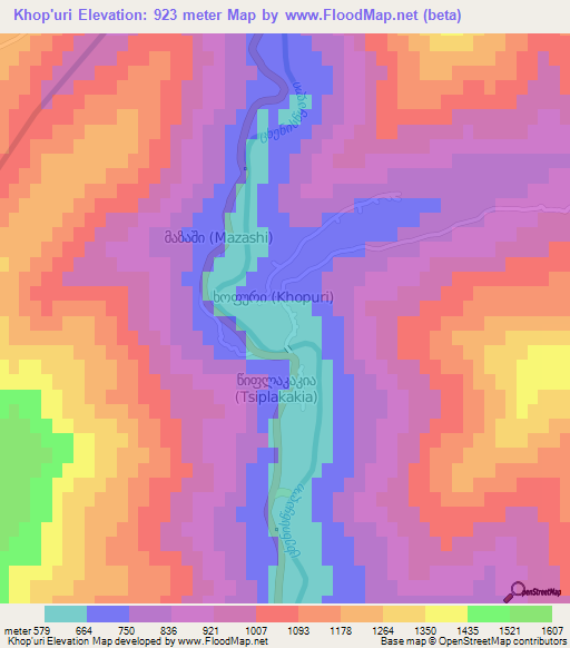 Khop'uri,Georgia Elevation Map