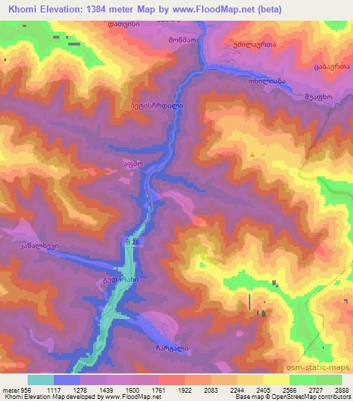 Khomi,Georgia Elevation Map