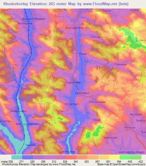 Khodorkovtsy,Ukraine Elevation Map