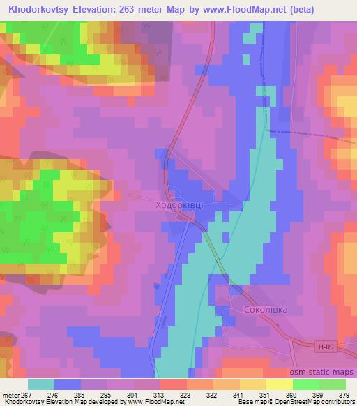 Khodorkovtsy,Ukraine Elevation Map
