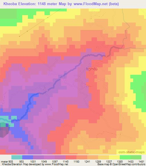 Kheoba,Georgia Elevation Map
