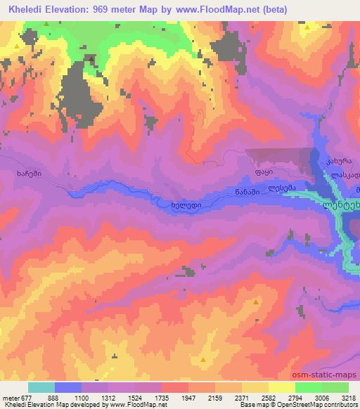 Kheledi,Georgia Elevation Map