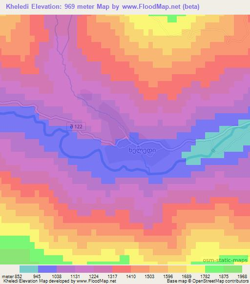 Kheledi,Georgia Elevation Map