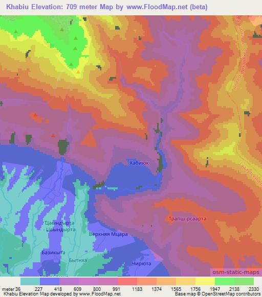 Khabiu,Georgia Elevation Map